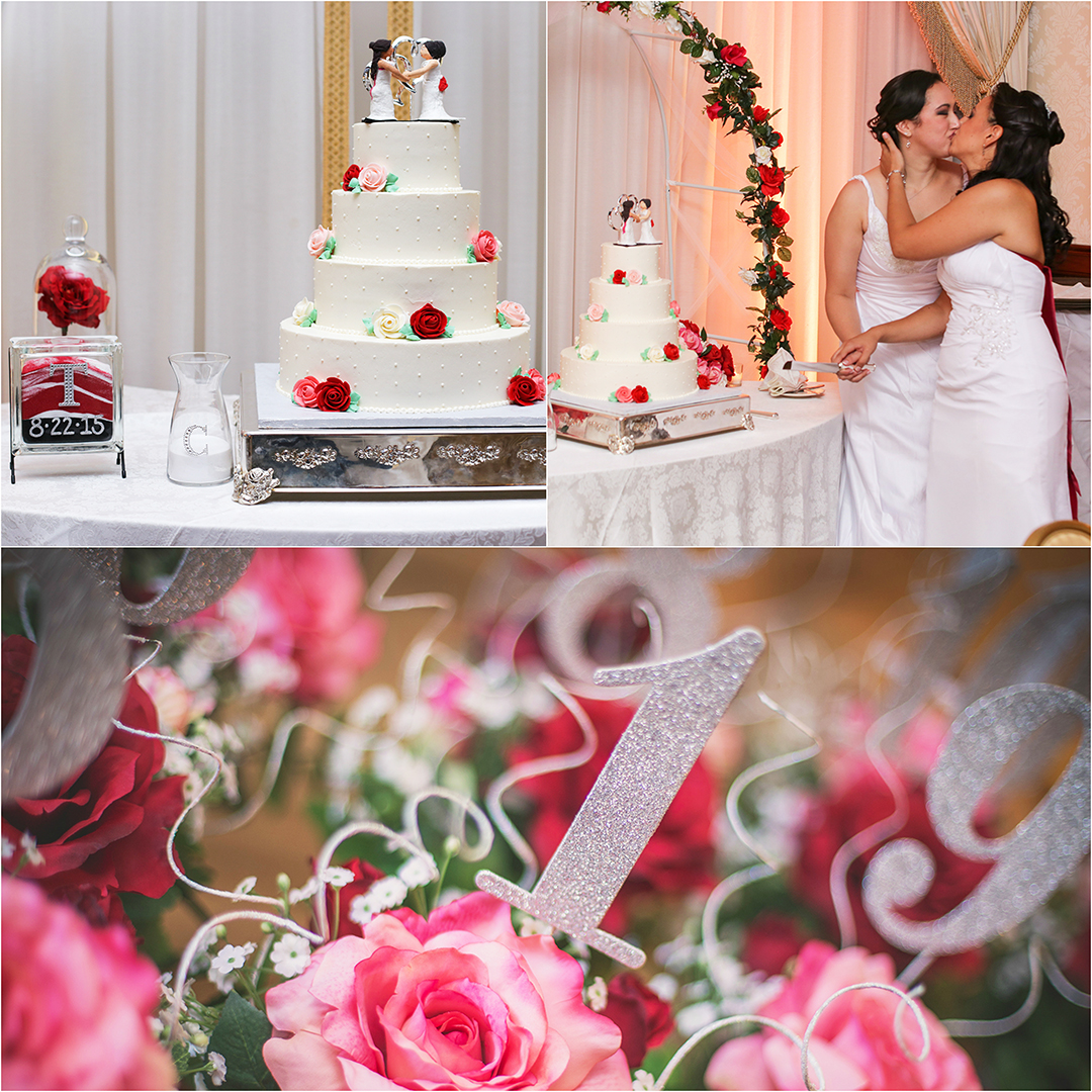 Nassau Inn Wedding - Cake - Ballroom - Cutting the Cake - Kiss - LGBT - Love Wins