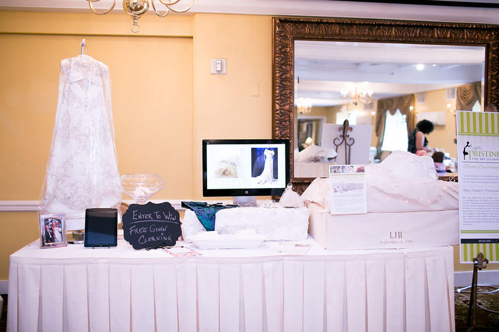 Pristine cleaners wedding show table display