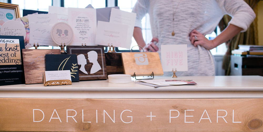 darling + pearl wedding invitations
