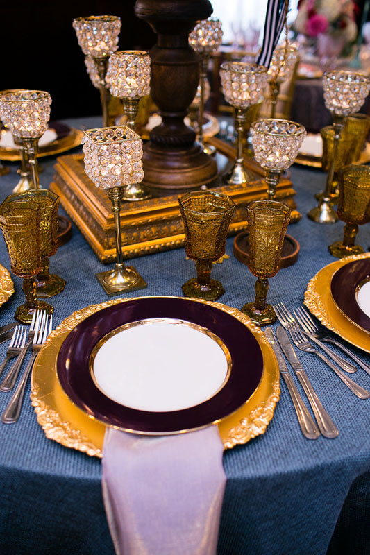 gold table setting