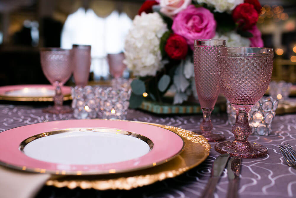 pink place setting