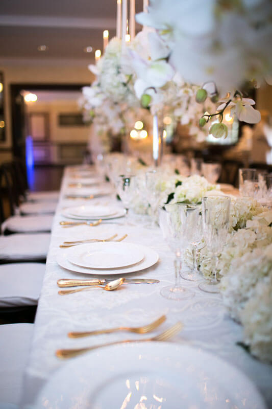 long table with wedding setting
