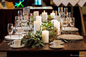 table scape with candles