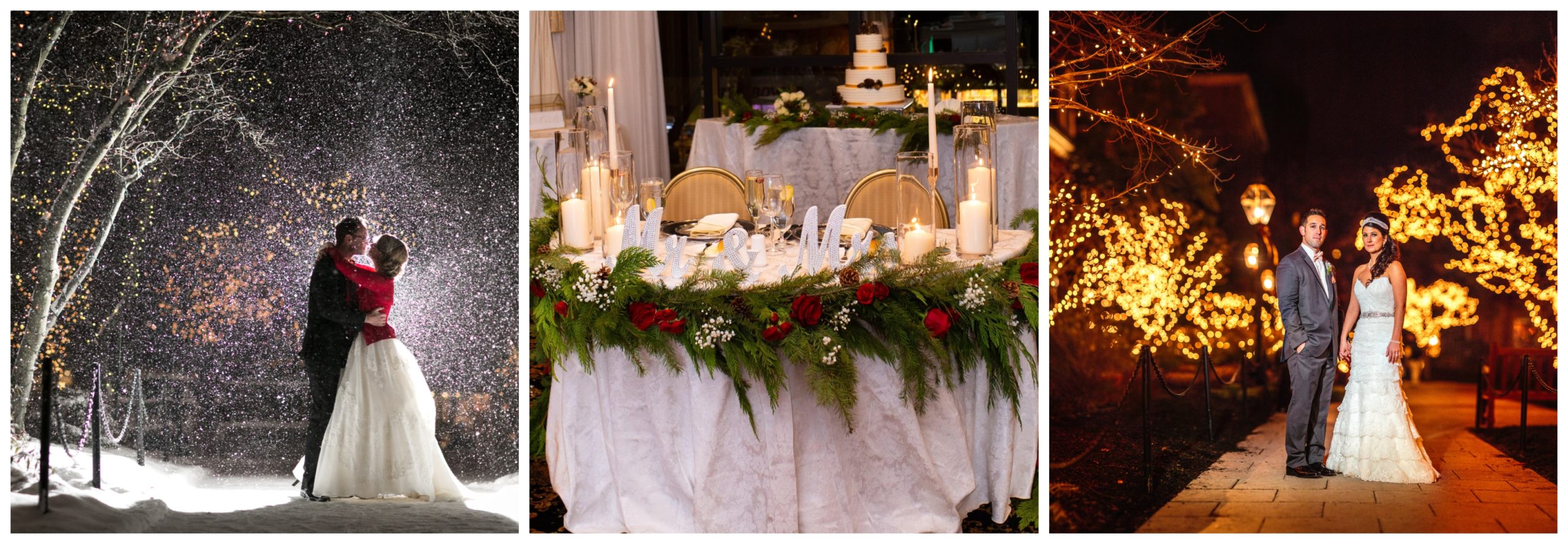 winter wedding collage