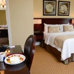 hotel room bed