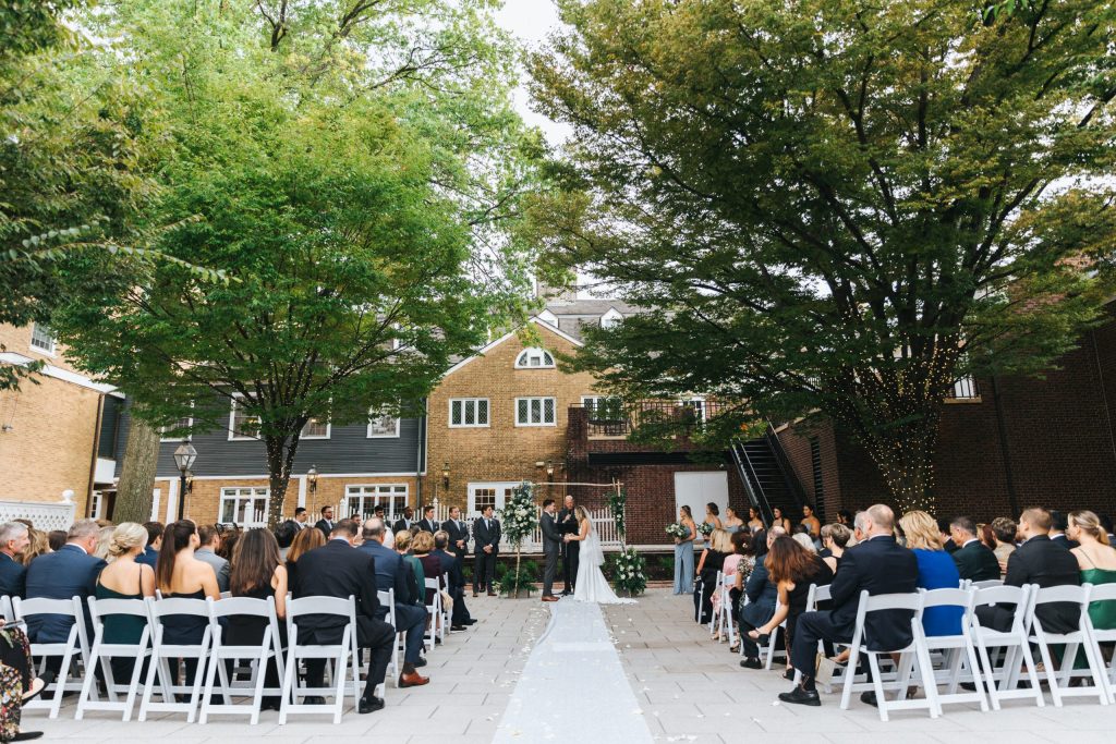 outdoor wedding with chairs