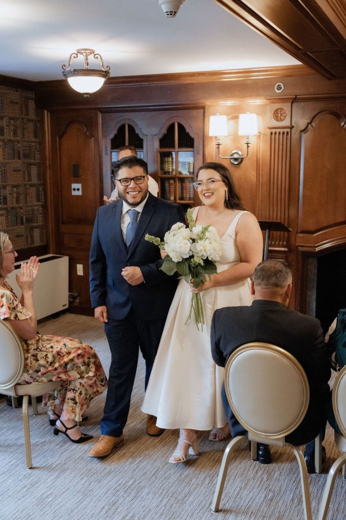 micro wedding in the library room 