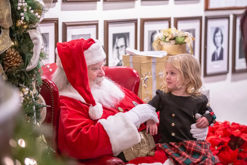 ydtr breakfast with santa girl sitting on lap