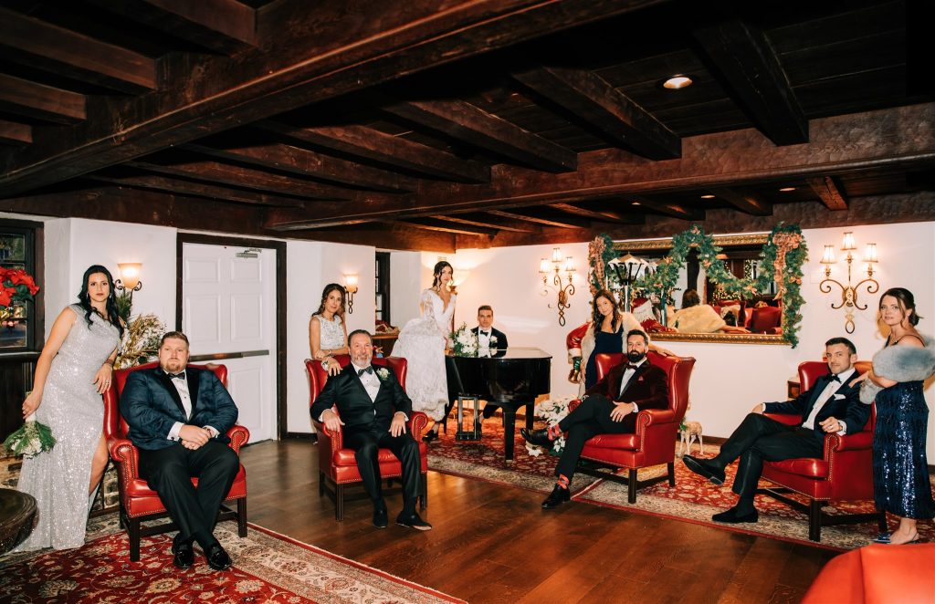 bridal party portrait in Lobby 2